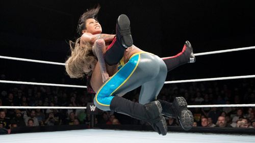 Jasmine Benitez and Zhao Xia in WWE: Mae Young Classic Women Tournament (2017)