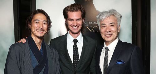 Yôsuke Kubozuka, Issei Ogata, and Andrew Garfield at an event for Silence (2016)
