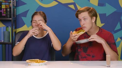 Troy Glass and Tori Vasquez in People vs. Food (2014)