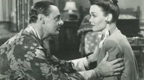 Jerome Cowan and Jane Wyman in Crime by Night (1944)