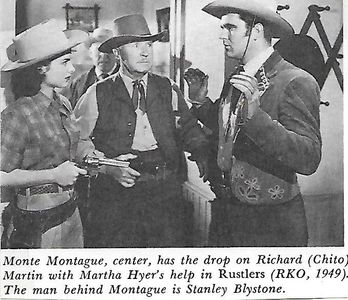 Stanley Blystone, Martha Hyer, Richard Martin, and Monte Montague in Rustlers (1949)