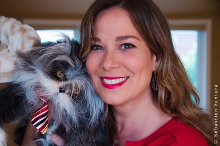 Actress Joëlle Morin and superstar cat Atchoum in an ad campaign for the Montreal SPCA. More at www.joellemorin.com