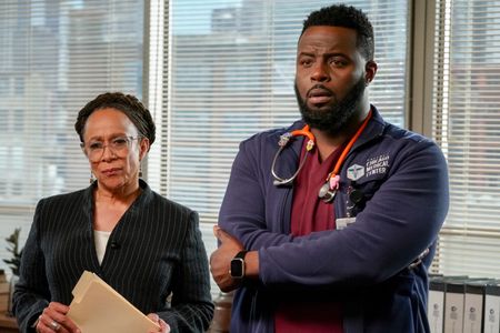 Guy as Dr. Dylan Scott with S. Epatha Merkerson as Sharon Goodwin in Chicago Med