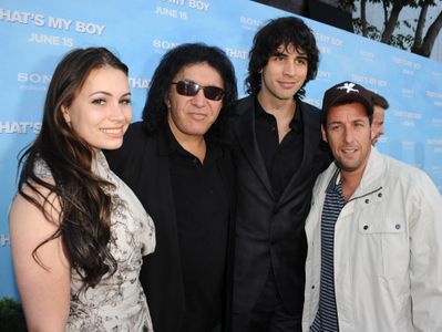 Adam Sandler, Gene Simmons, Sophie Simmons, and Nick Simmons at an event for That's My Boy (2012)