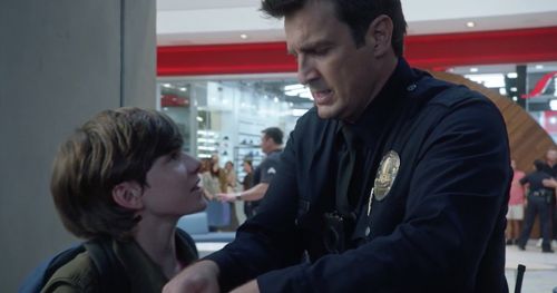 Nathan Fillion and Tyler Sanders in The Rookie (2018)