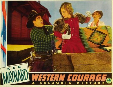 Betty Blythe, Ken Maynard, and Geneva Mitchell in Western Courage (1935)