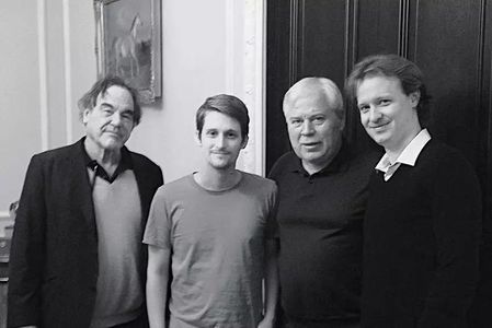 Oliver Stone, Kieran Fitzgerald, Anatoly Kucherena, and Edward Snowden at an event for Snowden (2016)