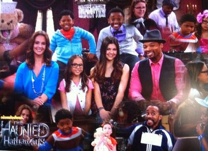 Ava Cantrell as Penelope Pritchard in Cast photos for Haunted Hathaways Episode Haunted Doll on Nickelodeon with Chico B