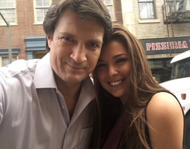 Photo of Kylie Brown and Nathan Fillion at CBS Studios