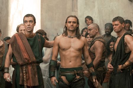 John Hannah, Temuera Morrison, Craig Walsh-Wrightson, and Dustin Clare in Spartacus: Gods of the Arena (2011)
