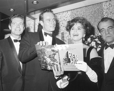 Charlton Heston, Stephen Boyd, Ramon Novarro, and Haya Harareet at an event for Ben-Hur (1959)