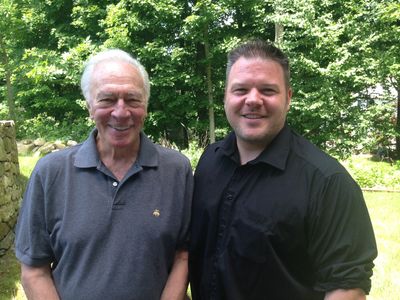 Sean and Christopher Plummer in the beautiful Connecticut sun after recording the Pixie King.