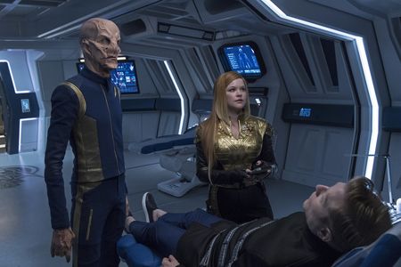Doug Jones, Anthony Rapp, and Mary Wiseman in Star Trek: Discovery (2017)