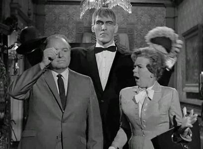 Parley Baer, Ted Cassidy, and Natalie Masters in The Addams Family (1964)