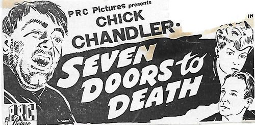 Chick Chandler, June Clyde, and Gregory Gaye in Seven Doors to Death (1944)
