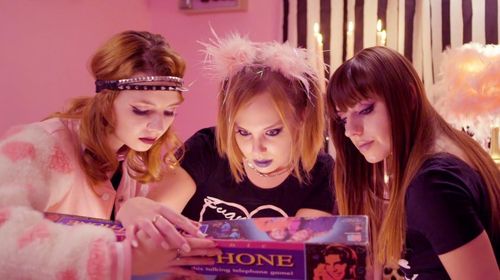 Still of Parker Love Bowling, Briana Caitlin and Samantha Acampora in Mystery Phone (2016)