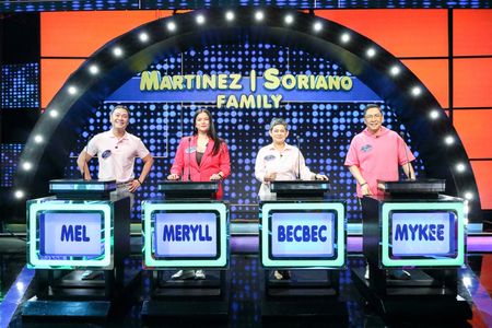 Mel Martinez, Mykee Martinez, Meryll Soriano, and Bec-Bec Soriano in Family Feud Philippines (2022)