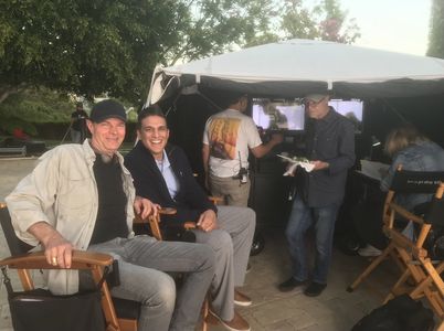 Sonny Mandal “Stan” with Executive Producer and Director Stephen Cragg on set of How To Get Away With Murder