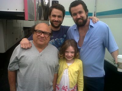 with Danny DeVito, Charlie Day & Rob McElhenney on the set of 