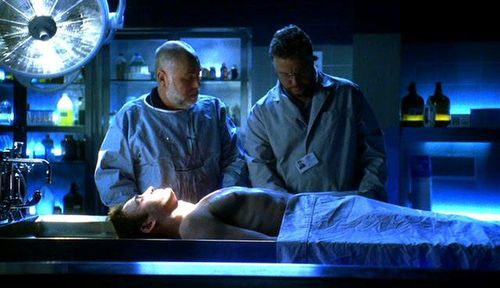 Robert David Hall, Patrick Macmanus, and William Petersen in CSI: Crime Scene Investigation (2000)
