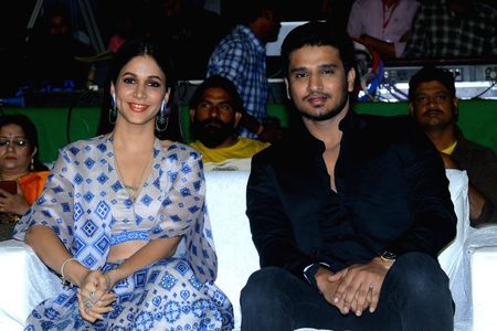 Nikhil Siddharth and Lavanya Tripathi at an event for Arjun Suravaram (2019)