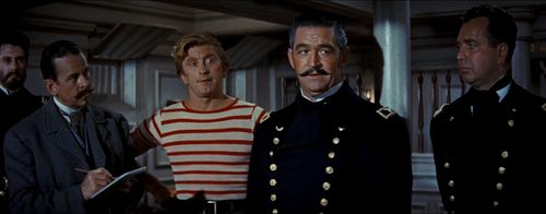 Kirk Douglas and Ted de Corsia in 20,000 Leagues Under the Sea (1954)