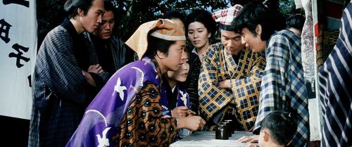 Osamu Sakai, Utae Shôji, Nikaku Shofukutei, and Reiji Shoji in Zatoichi at Large (1972)