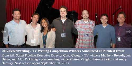 Script Pipeline TV Writing Winners Alex George Pickering, Matthew Breault & Lea W. Dizon