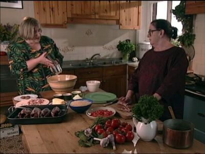 Clarissa Dickson Wright and Jennifer Paterson in Two Fat Ladies (1996)