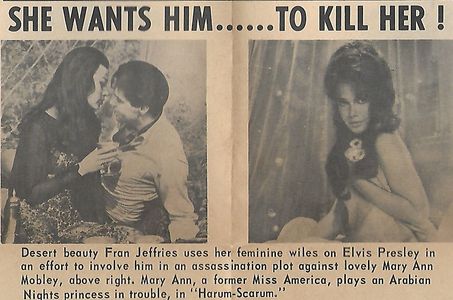 Elvis Presley, Fran Jeffries, and Mary Ann Mobley in Harum Scarum (1965)