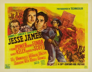 Henry Fonda, Tyrone Power, and Nancy Kelly in Jesse James (1939)