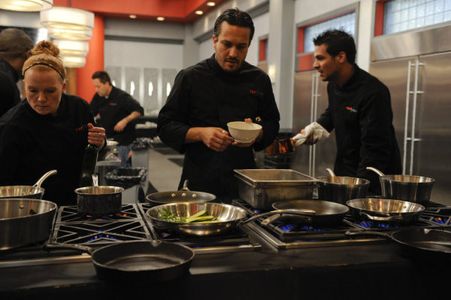 Tiffani Faison, Fabio Viviani, and Angelo Sosa in Top Chef (2006)