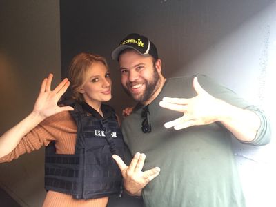 On set of NCIS:Los Angeles with Bar Paly