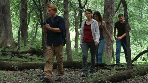 Heather Gornall, Andrew Olson, Mischa McCortney, and Konrad Case in The Survival Games (2012)