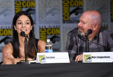 Marc Guggenheim and Tala Ashe at an event for DC's Legends of Tomorrow (2016)