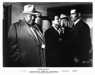 Charlton Heston, Orson Welles, Joseph Calleia, and Victor Millan in Touch of Evil (1958)