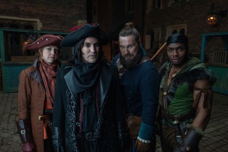 Noel Fielding, Ellie White, Mark Wootton, and Duayne Boachie in The Completely Made-Up Adventures of Dick Turpin (2024)