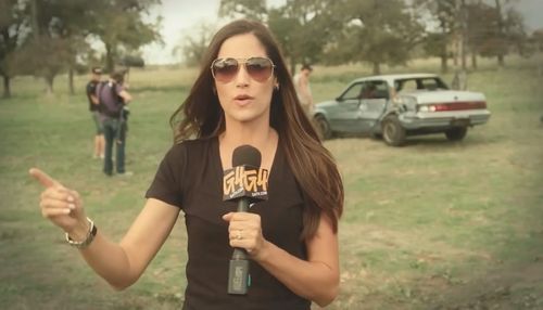 Kristin in the field as a correspondent for G4TV.