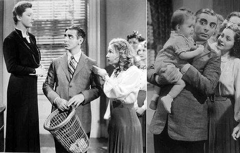 Judith Anderson, Eddie Cantor, Bonita Granville, and Baby Quintanilla in Forty Little Mothers (1940)