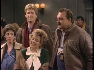 Dick Butkus, Alix Elias, James Widdoes, and Rebecca York in Night Court (1984)