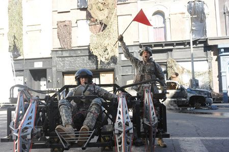 Randy Parker, Geoff Stults, and Parker Young in Enlisted (2014)