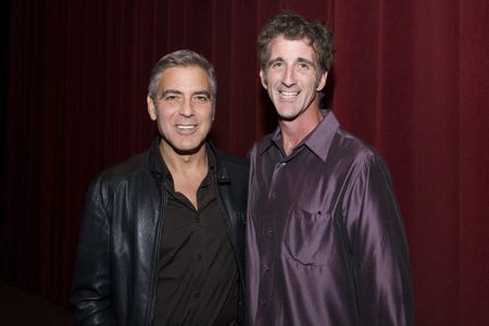 Scott LaRose and George Clooney at the DGA screening of the Ides of March.