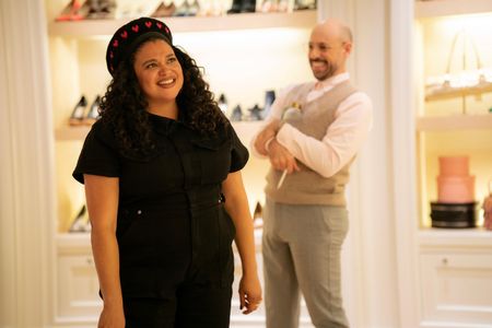 Michelle Buteau and Anthony Michael Lopez in Survival of the Thickest (2023)