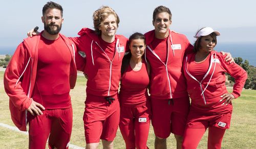 Traci Bingham, Galen Gering, Rosa Blasi, Keegan Allen, and Brant Daugherty at an event for Battle of the Network Stars (