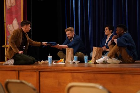 James III, Zack Evans, Maisie Klompus, and Chris Perfetti in Abbott Elementary (2021)