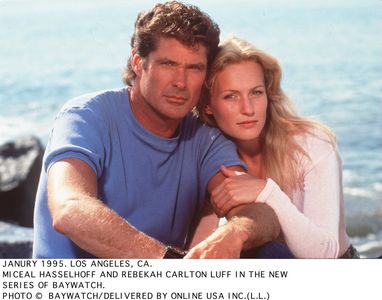 David Hasselhoff and Rebecca Carlton in Baywatch (1989)