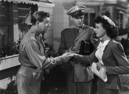 Stuart Erwin, Ida Lupino, and William Prince in Pillow to Post (1945)