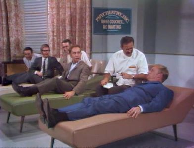 Henry Gibson, Arte Johnson, Dave Madden, Dick Martin, Dan Rowan, and Dick Whittington in Rowan & Martin's Laugh-In (1967