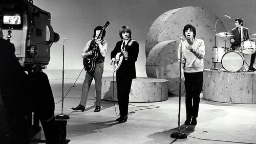 Mick Jagger, Brian Jones, Ed Sullivan, Charlie Watts, Bill Wyman, and The Rolling Stones in The Ed Sullivan Show (1948)