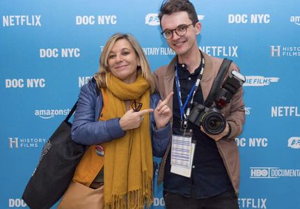 Director Melody Gilbert with Igor Myakotin, cinematographer Silicone Soul (2018) at DOC NYC